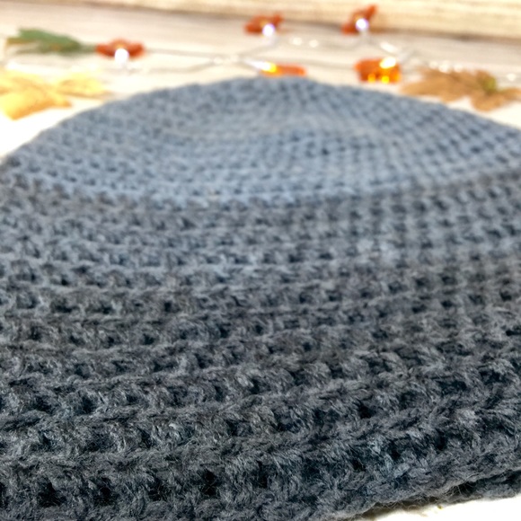 Knot & Kiln Crochet Gray Beanie Hat | Handmade - Picture 2 of 4
